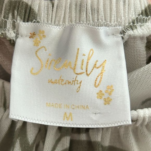 Siren Lily Maternity‎ Blouse Top Off Shoulder Floral Sheer Ruffled Neckline Sz M - Picture 4 of 15